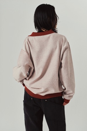 Reversible Jacquard Polo Knit / RED