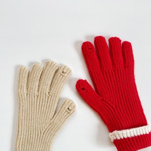 Color scheme ribbed knit glove