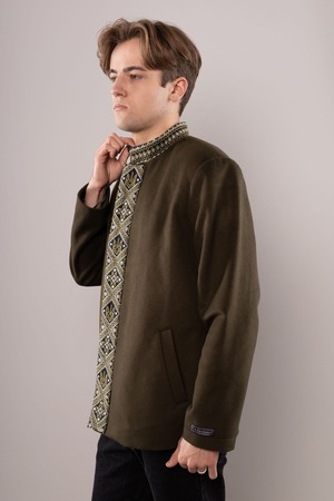 ウクライナ刺繍ジャケットコート　手縫い　プレミアムウール／カシミヤ