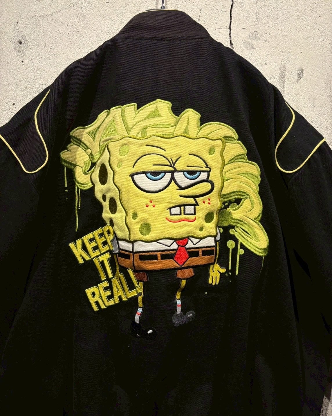 Caka otto】“JH Design” “SpongeBob SquarePants” Loose Racing Jacket