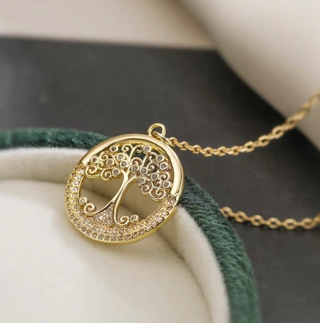 【4月新作アイテム】【合計5999円以上で購入可能】Tree of Life Necklace　カバラ生命の樹ゴールドネックレス