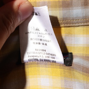 美品 M 05年 オンブレチェックシャツ Patagonia 黄色 パタゴニア イエロー ombre