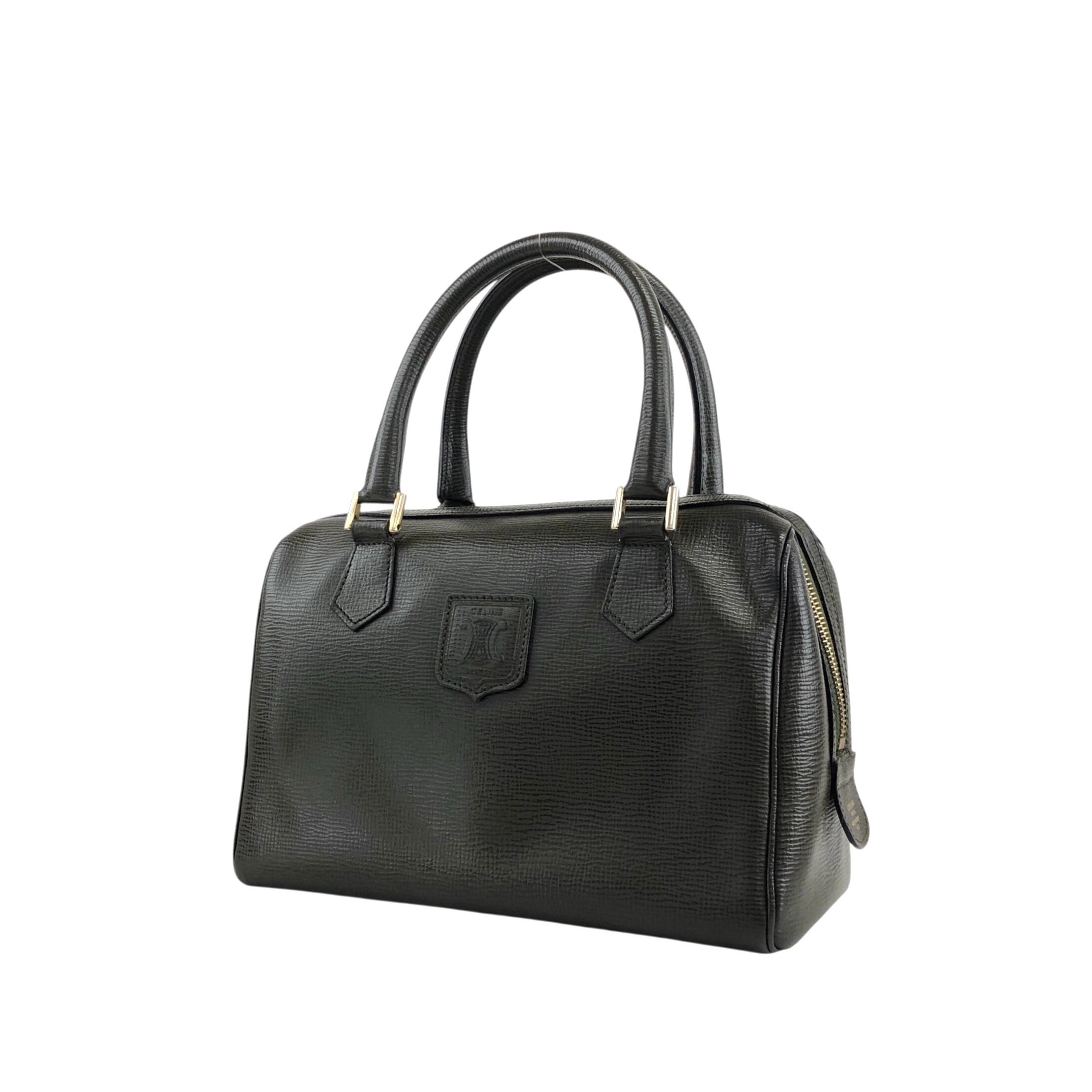 CELINE セリーヌ ショルダーバッグ グリーン ブラゾン型押し レザー