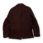 麻100% J.PRESS ジェイプレス リネン サファリ ジャケット サイズ M /ブラウン系/オンワード樫山/日本製