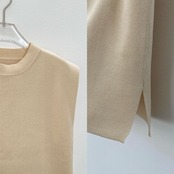 リネンライクフレンチスリーブtops/アイボリー