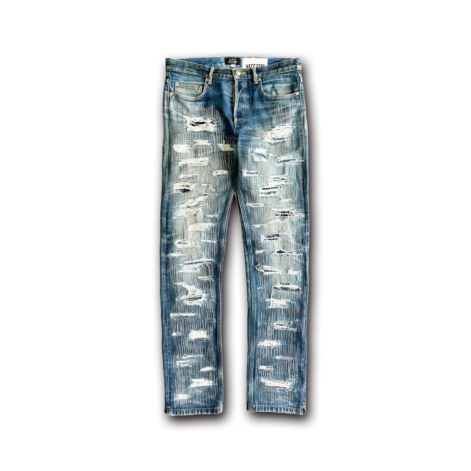 BUZZIN -CLOUT- / A.P.C. remake destroyed denim pants -HOLICK