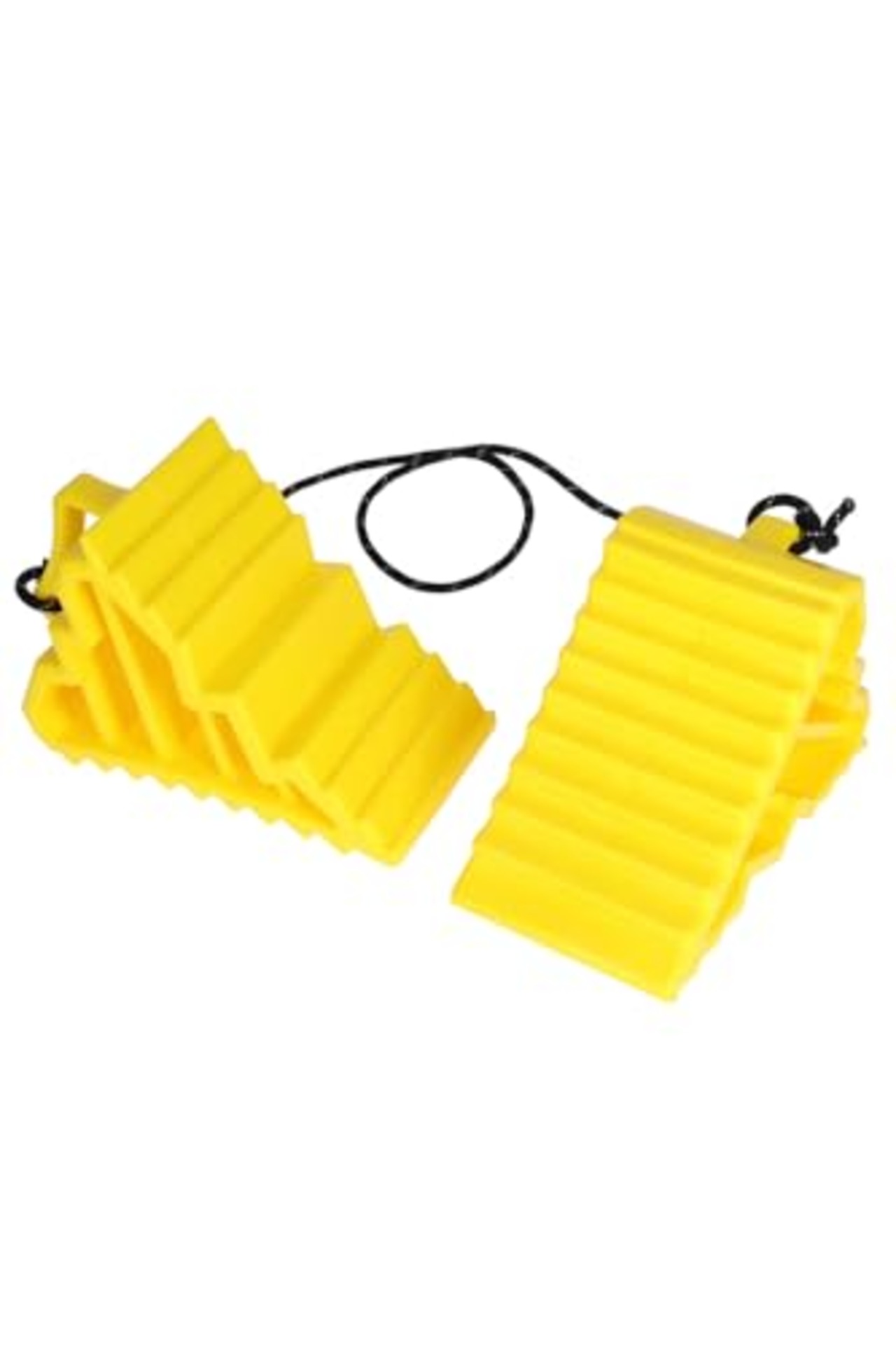 エーモン(amon) タイヤストッパー 黄色 ロープ付属 タイヤ止め 輪止め 車止め 車輪止め 坂道駐車 ジャッキアップ時の補助に 8836