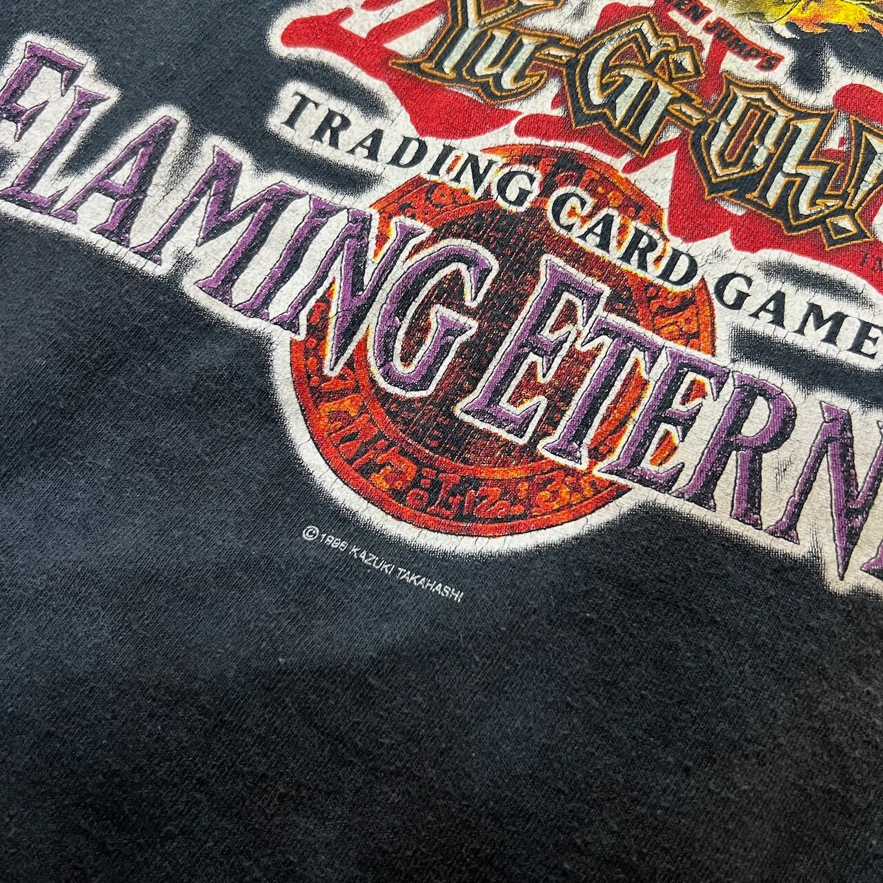 DELTA 遊戯王 TCG ネフティスの鳳凰神 アニメ Tシャツ ブラック L 古着