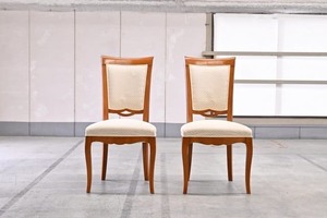 高級家具 SELVA/セルバ「SE12483」ダイニングチェア2脚セットa クラシック 椅子 イタリア製 職人 団欒 リビング エレガント【中古家具/中古インテリア/USED家具ユーズド家具/リサイクル】