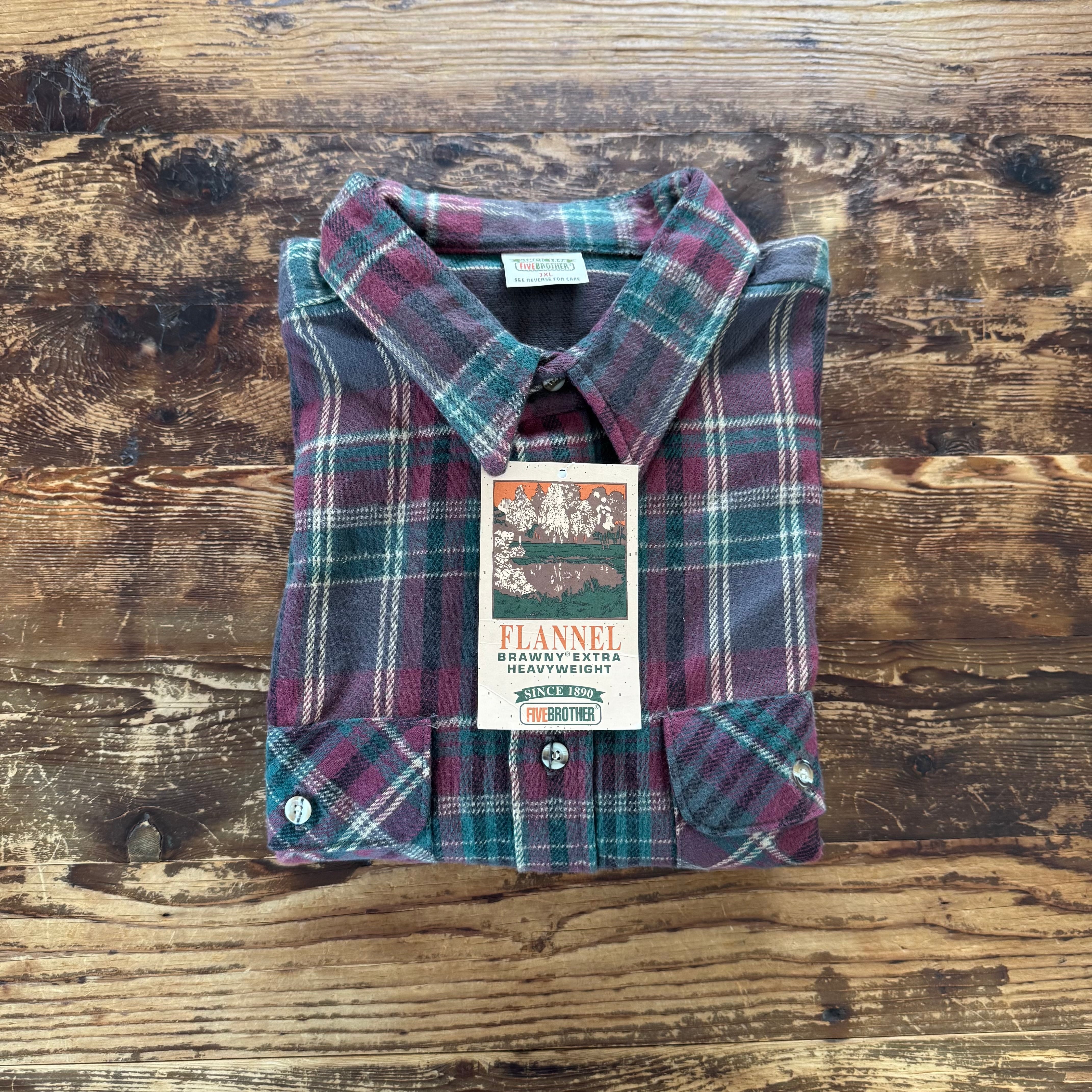 1990's “Five Brother” Heavy Flannel shirt/XXXL