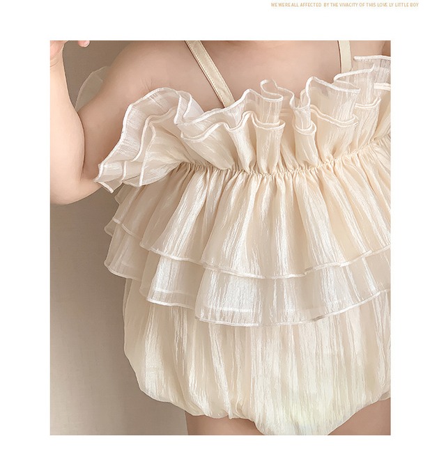 【BABY】エンジェルフリルチュールキャミソールロンパース - 12