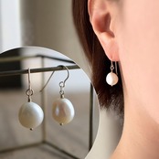 大粒天然パールのピアス【イヤリングに変更可】