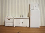 木製 ホワイトのキッチン家具 4点セット 画像1