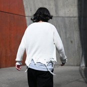 Leh(レー)GANKO別注×damage waffle L/S sweater コーディネート