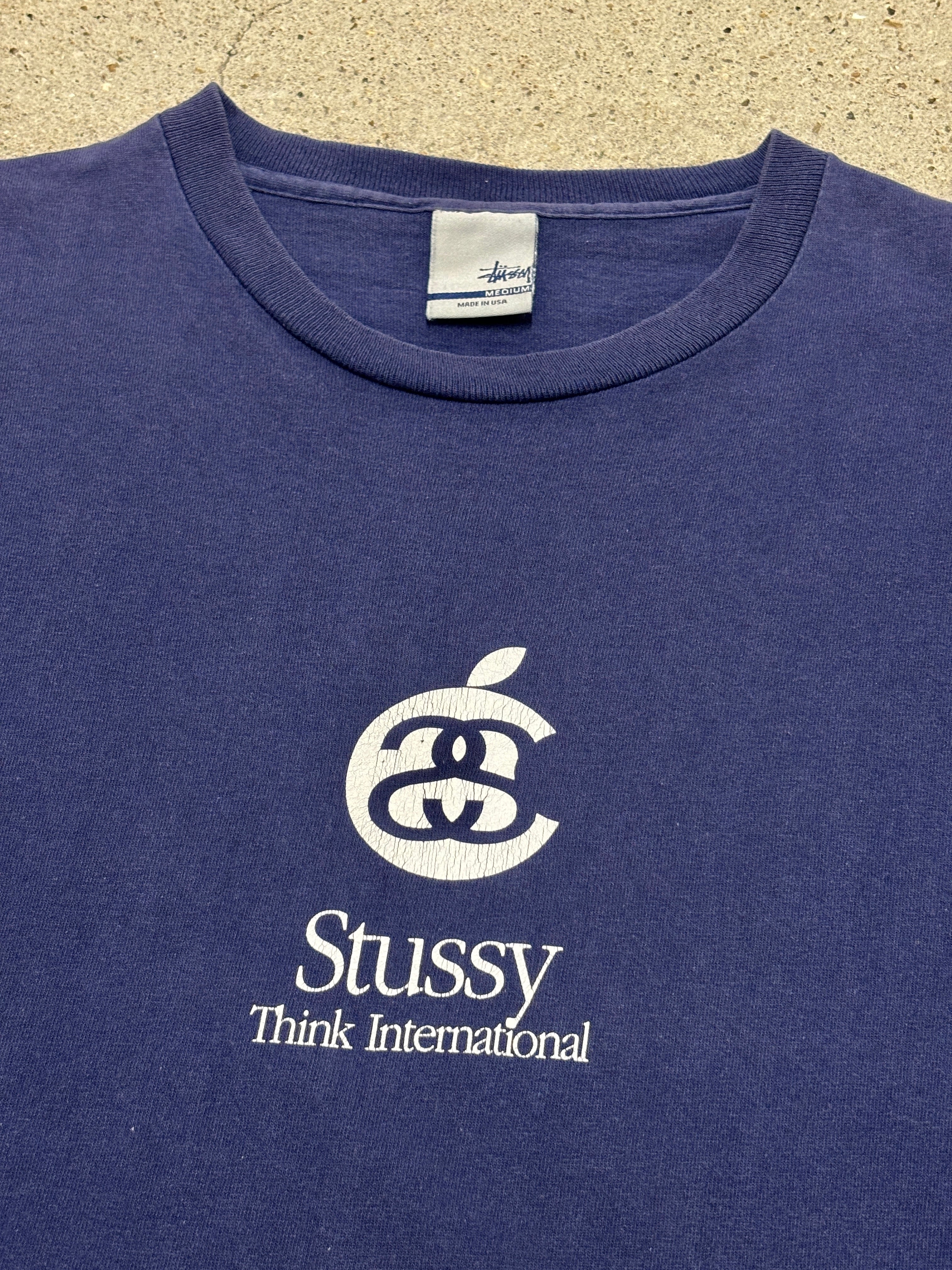 00s stussy apple tシャツ　パロディ 00s OLD STUSSY/Apple Parody Tee/USA製/銀タグ/M/アップルパロディ