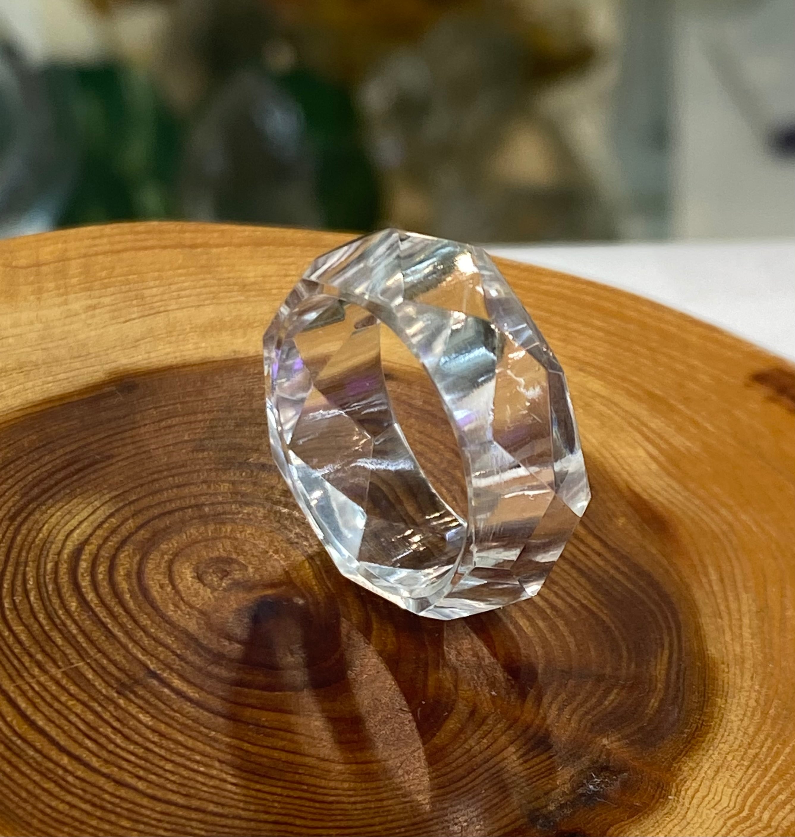厳選 ガネッシュヒマール産ヒマラヤ水晶 くりぬきリング12号 手作り