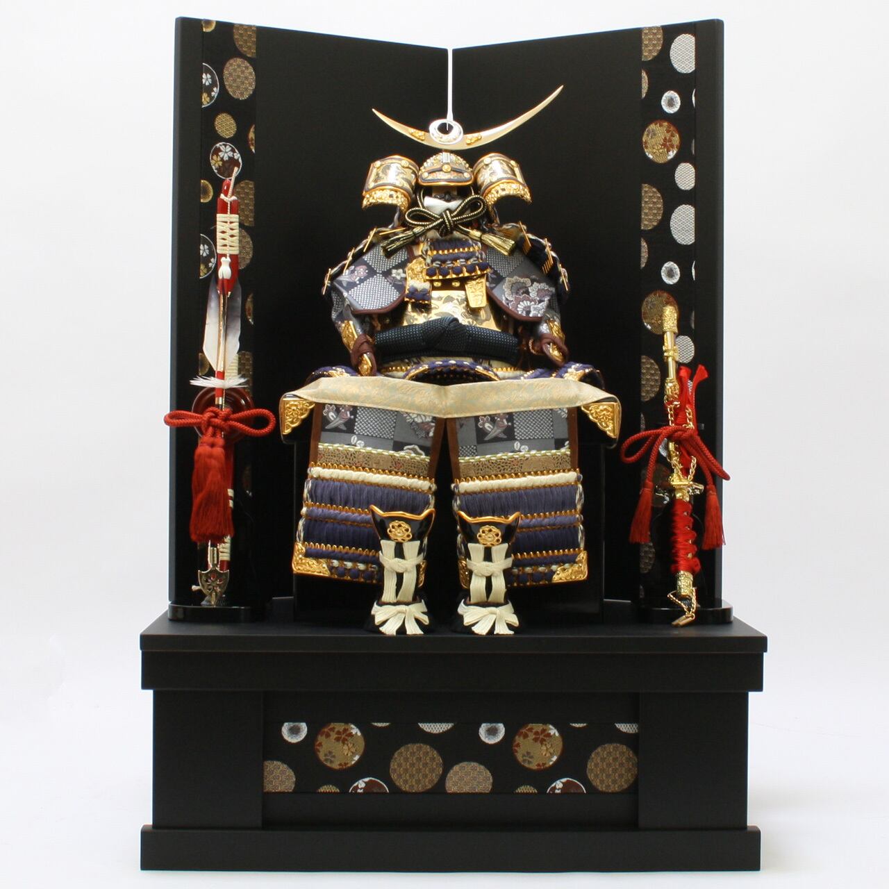 五月人形 コンパクト おしゃれ モダン インテリア プレミアム こだわり 収納 鎧 おすすめ 作家 商品名 鎧収納飾り 黒丸 上杉謙信 3号 商品コード 503 0066 50周年記念スペシャルプライス 人形の松屋