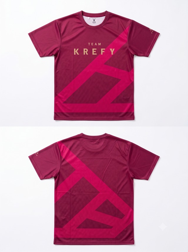 "team KREFY" uniform tee Dark Red