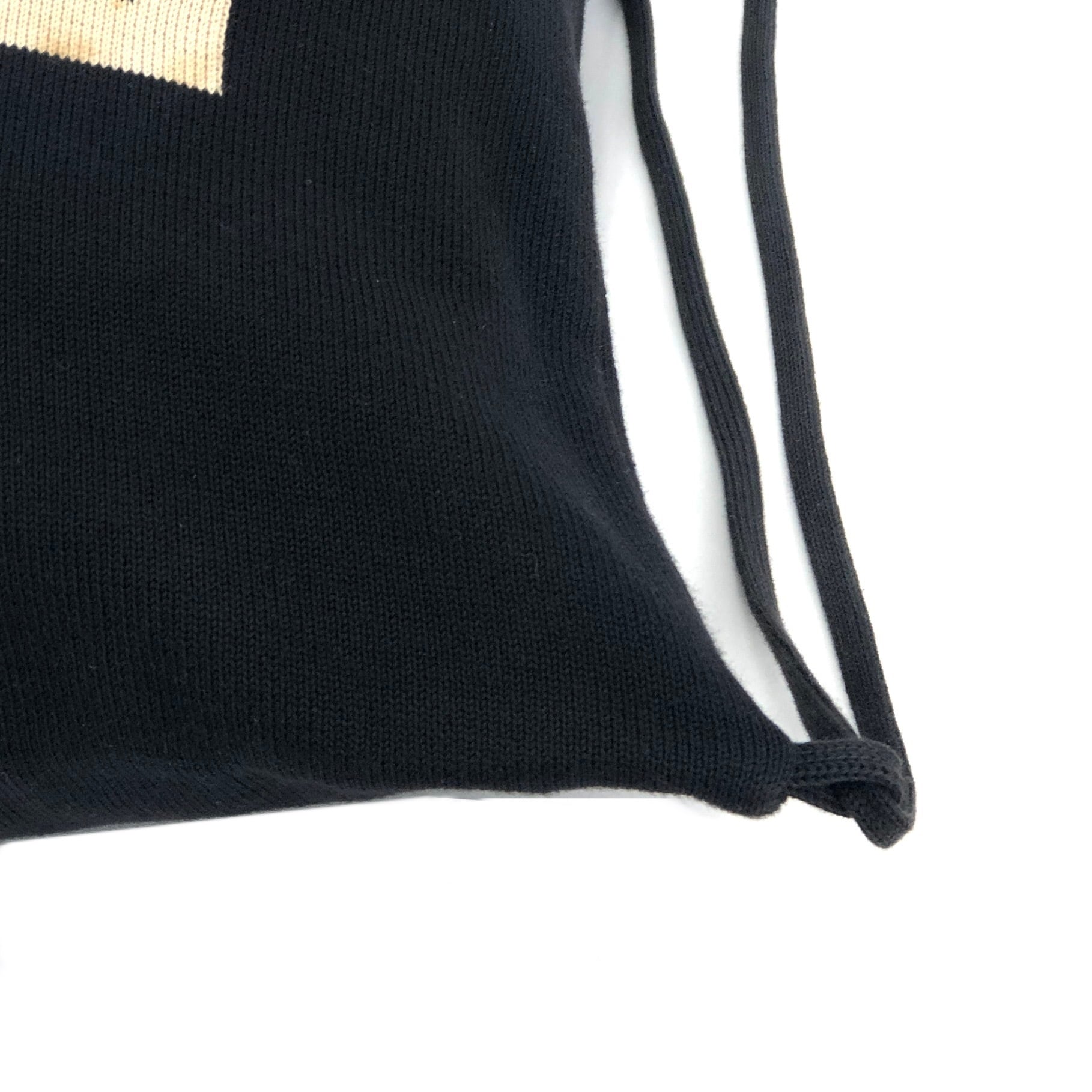 CHANEL シャネル ココマーク ニット ナップザック 巾着 リュック CHANEL シャネル ココマーク ニット ナップザック 巾着 リュック
