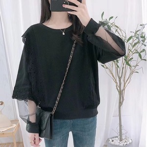 袖チュールレーストップス