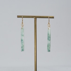 糸魚川翡翠 青緑 ピアス 4.2g  Itoigawa green of blue tint Jadeite earrings