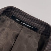 green label relaxing グリーンレーベルリラクシング REDA VALLEMOSSO イタリア製生地 千鳥柄 ウール テーラードジャケット 44/ブラウン系 メンズ