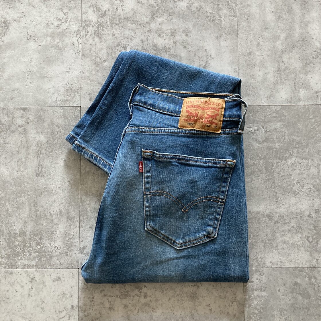 W34 L30】Levis 505 リーバイス ジッパーフライ 縦落ち 145周年ラベル 