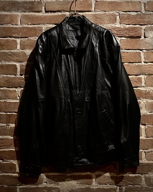 【Caka act3】Layered Design Vintage Loose Leather Jacket