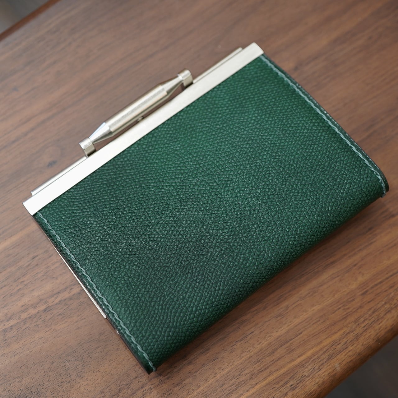 Maison d' Artisan 特注がま口ウォレット Monnaie(モネ) アノネイカーフ グリーン