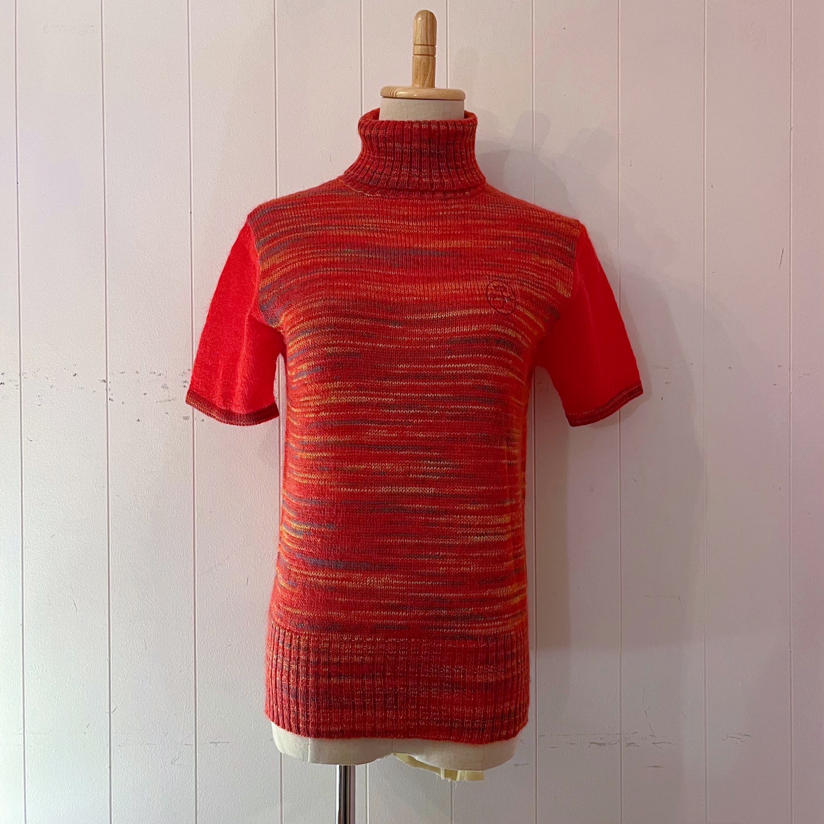 multi color turtle neck knit sweater