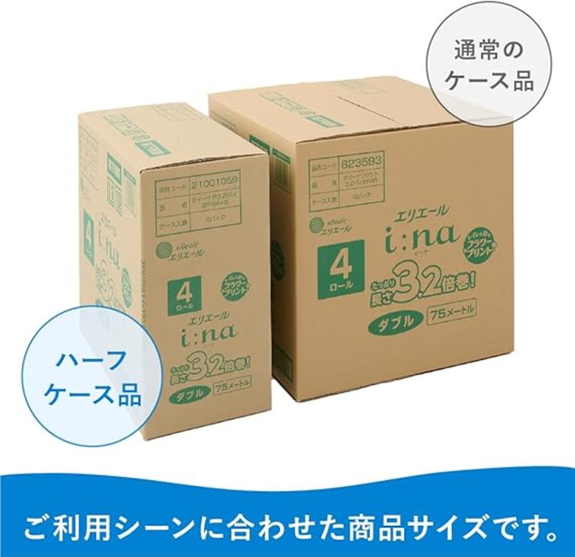エリエール トイレットペーパー i:na(イーナ) フラワープリント 3.2倍 