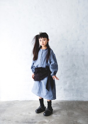 【22AW】ミチリコ(michirico) Highland body roll  ブラック×グリーン【kids F】