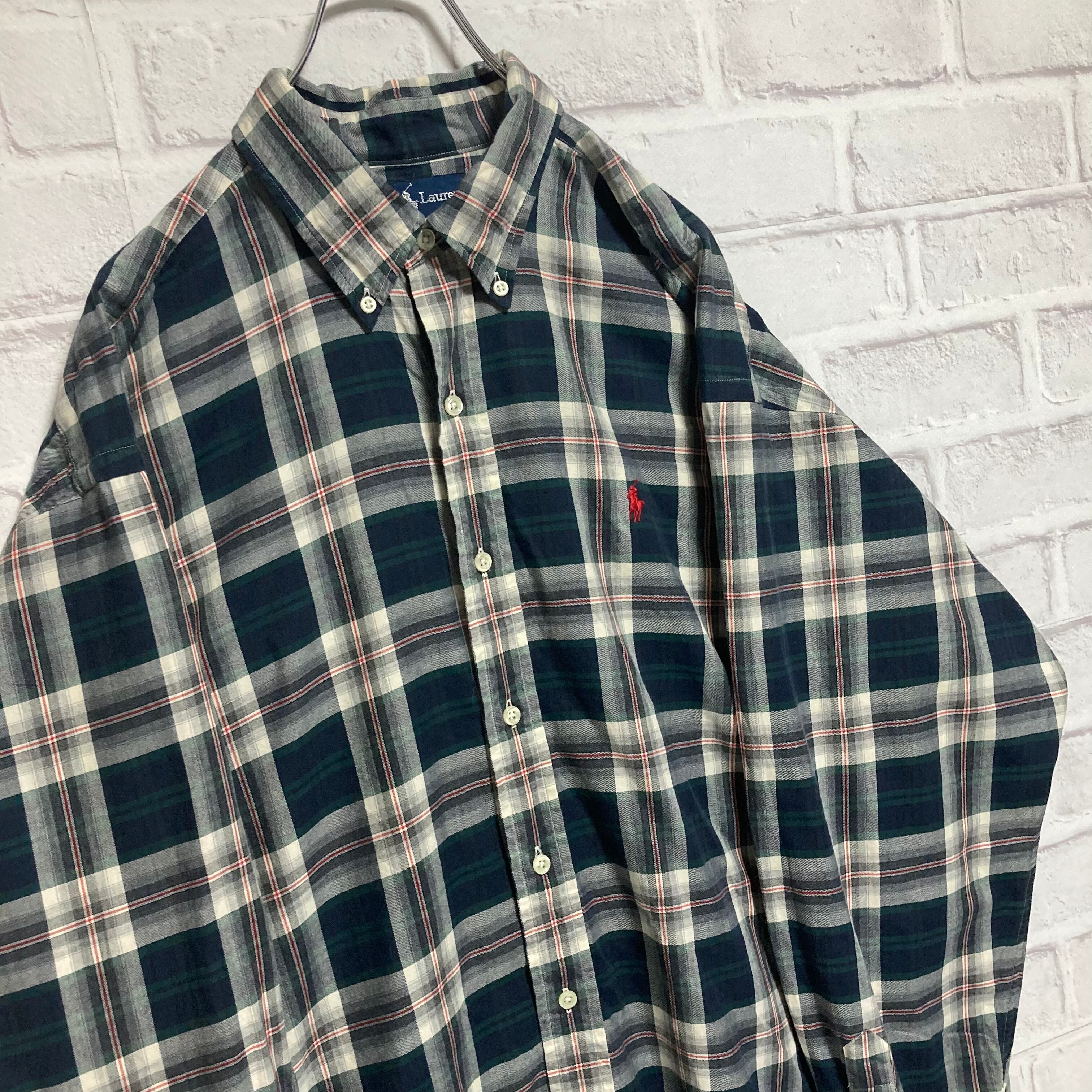 Ralph Lauren】L/S Check Pattern BD Shirt L “BLAKE” 90s ラルフ