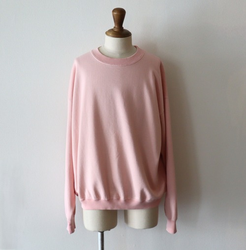 awasa " supima aging cotton crew neck sweatshirt ( Fade Pink )"
