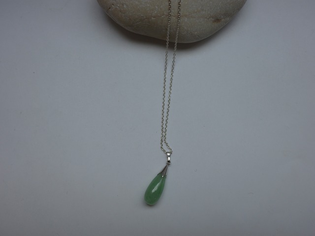 〈vintage silver925〉green jadeite necklace