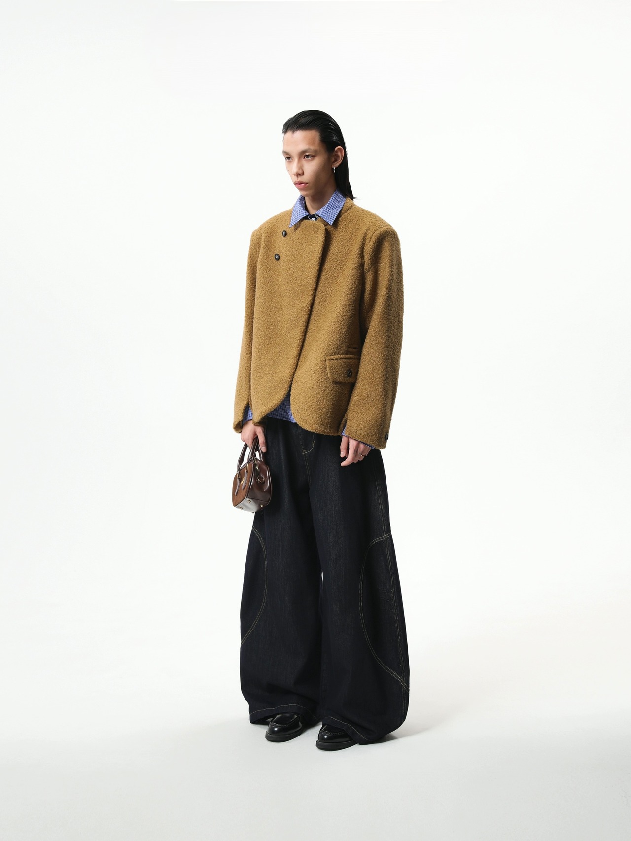 BOOGOOVOGUE Collarless Wool Jacket