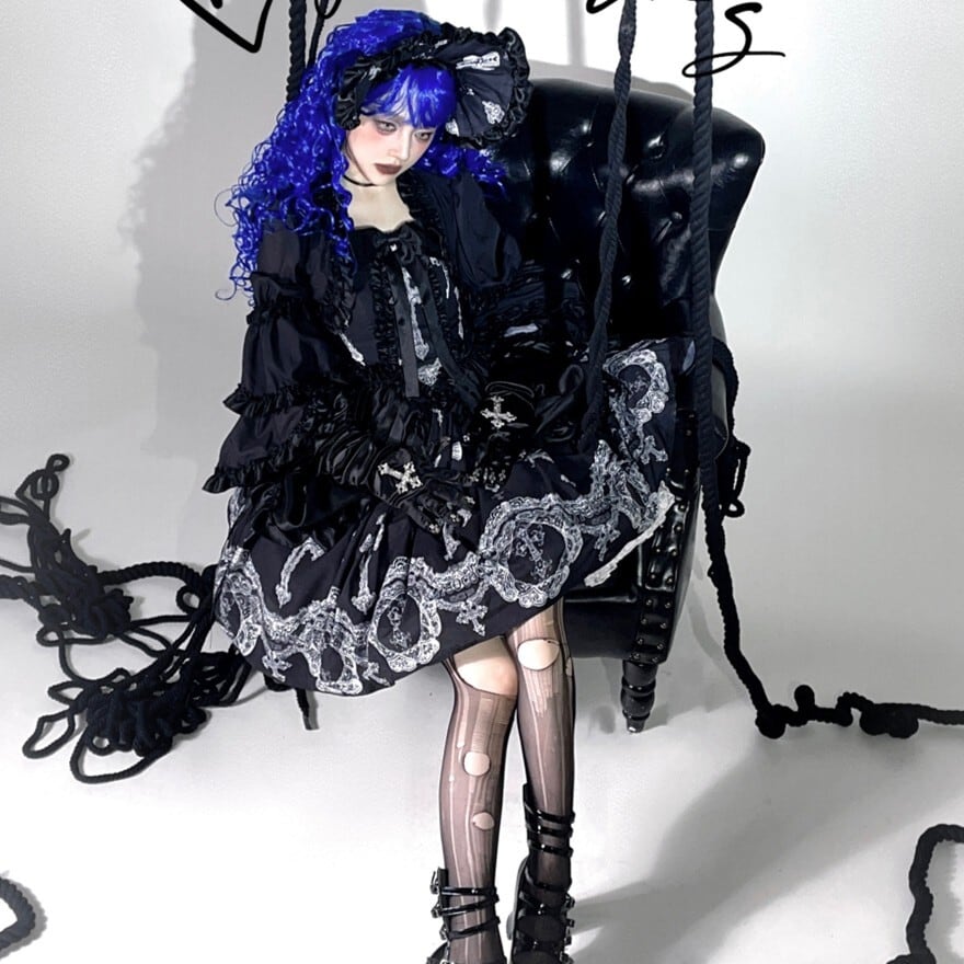 【予約商品】ゴスロリ ジャンパースカート 十字架 3色展開 王道 ロリィタ 衣装 撮影用|天使と悪魔