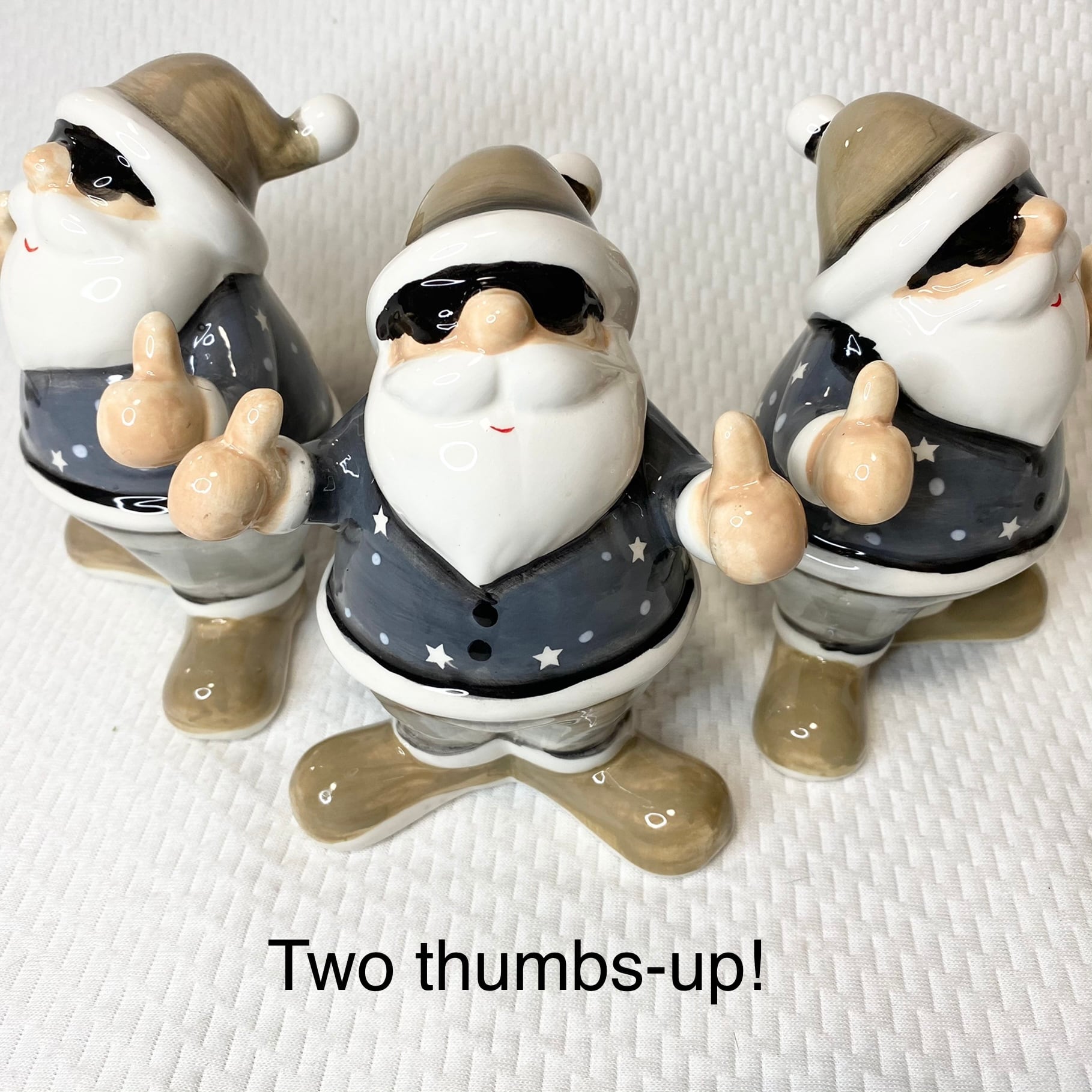 Thumbs up! 陶器　サンタクロース　クリスマス雑貨　イイネサンタ　サングラス　Xmasインテリア