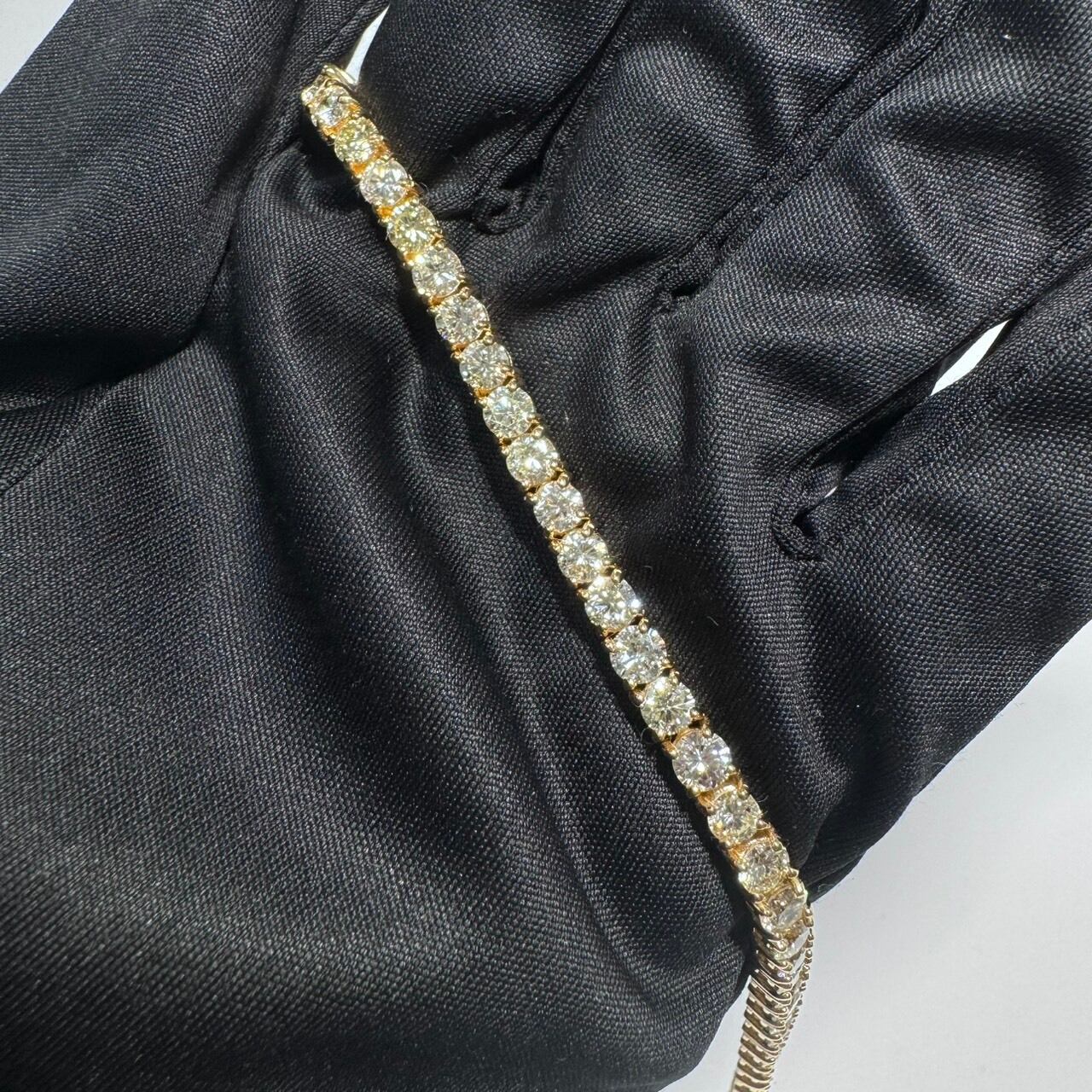 K18YG 9.08ct 天然ダイヤモンド テニスブレスレット | カオキ | 日本
