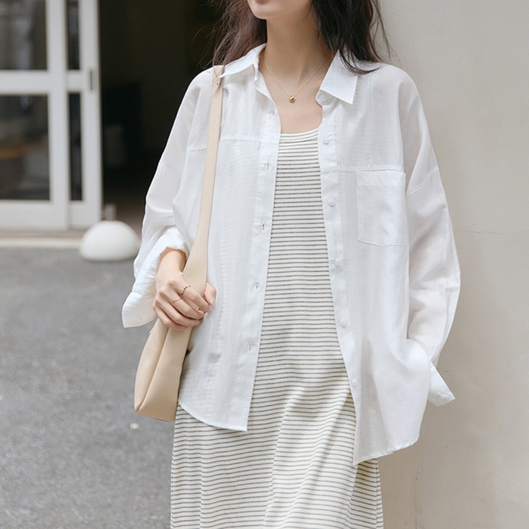 simple design tencel shirt