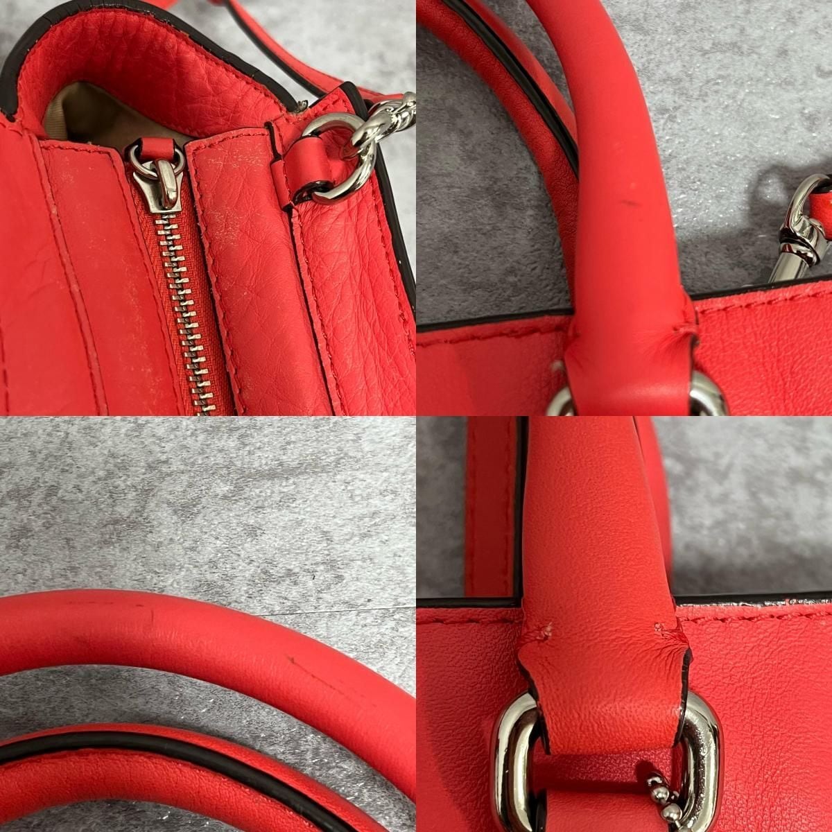 COACH】コーチ 無地ハンドバッグ レザー 2WAYショルダーバッグ レザー