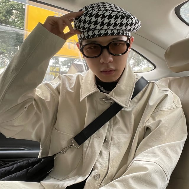 【予約販売】ベレー帽 千鳥格子柄 メンズ 紳士 シック モノトーン レトロ クラシカル ベーシック シンプル かっこいい こなれ感 お洒落 韓国 トレンド