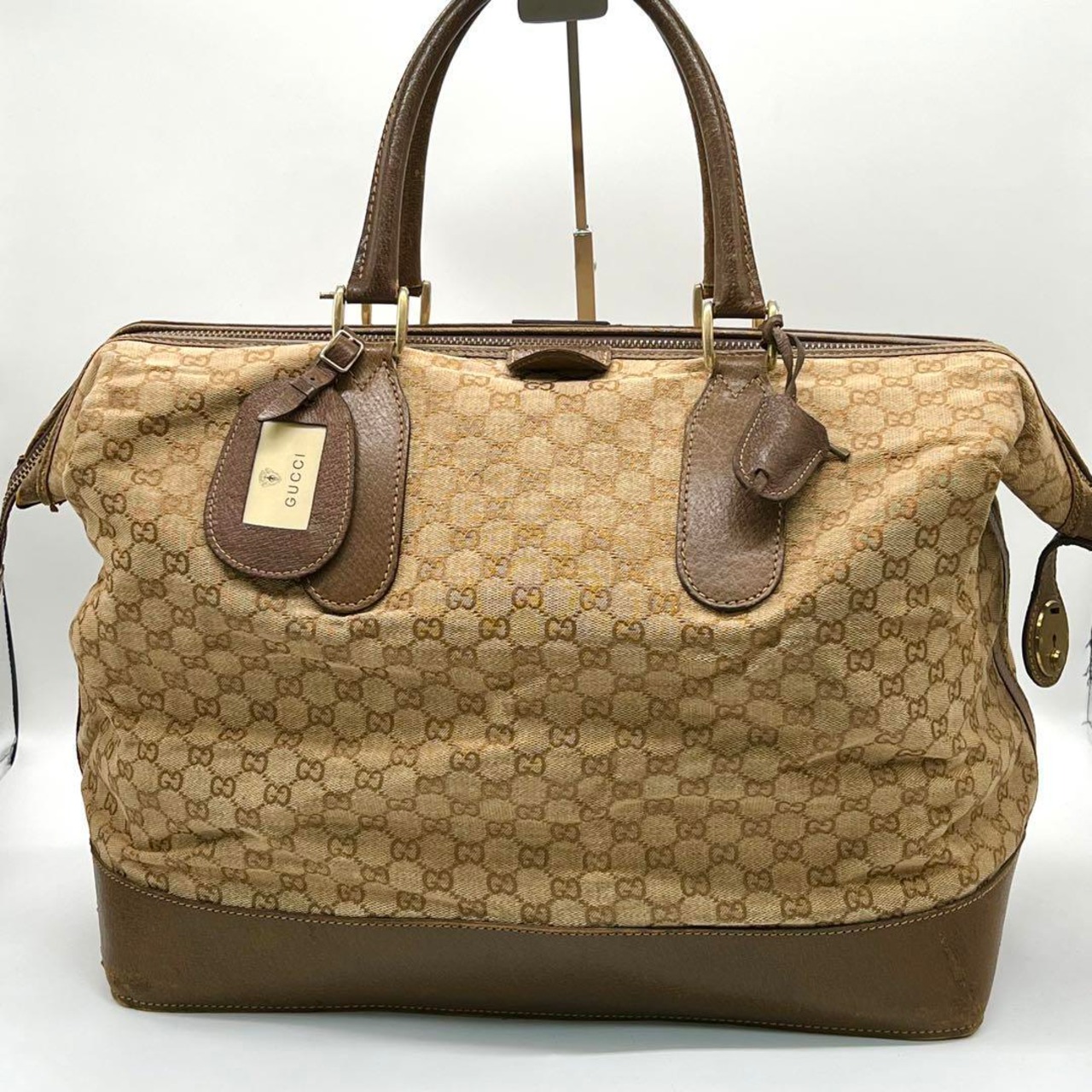 ✨良品✨GUCCI オールドグッチ ボストンバッグ GG柄 ヴィンテージ 茶  