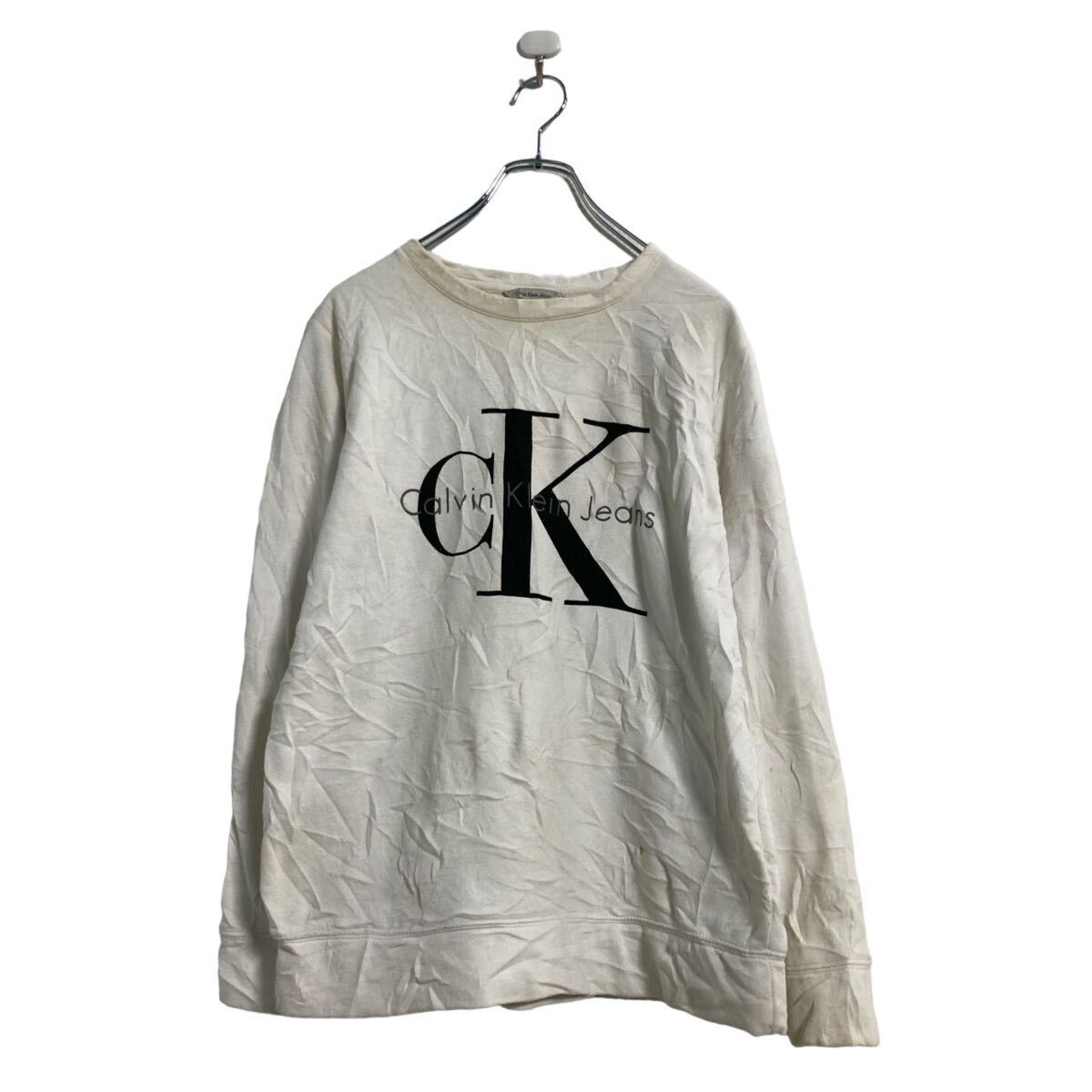 Calvin Klein Jeans ロゴ スウェット トレーナー XS ホワイト カルバン 