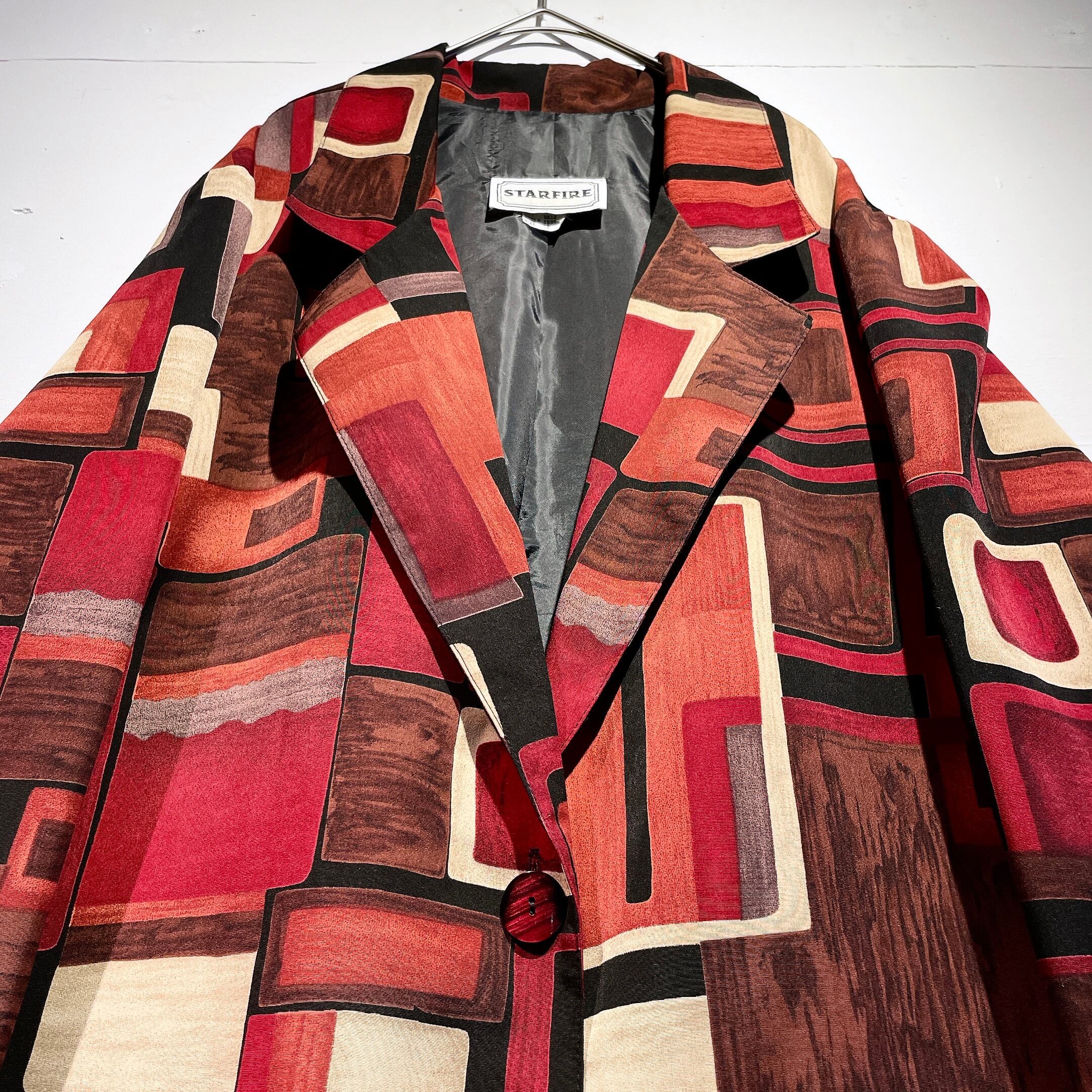 Dark contemporary art pattern design tailored jacket (made in Usa)