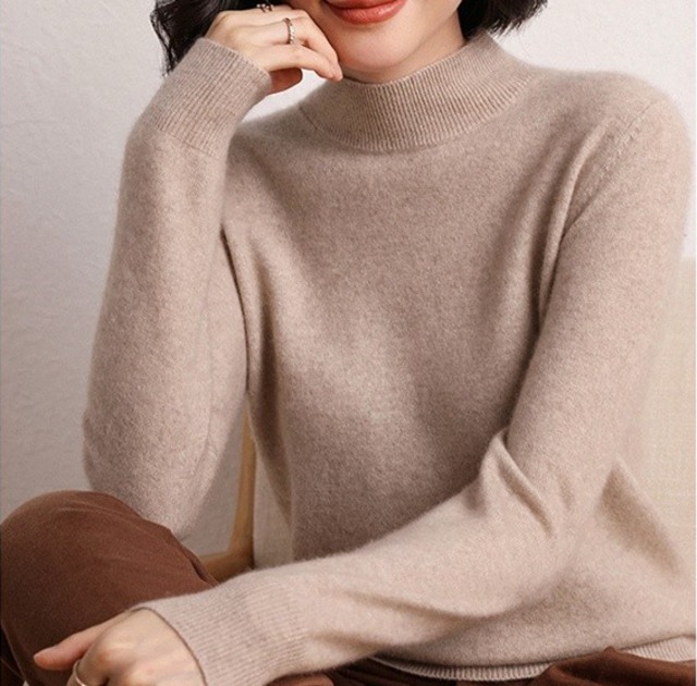 トップス ニットソー プルオーバー レギュラー丈 レギュラー袖 ハーフハイカラー ストレート ニット ウール 厚手 きれいめ シンプル カジュアル 上品 おしゃれ エレガント 無地 秋 冬 誕生日 30代 40代 50代 60代 レディース 通勤 お出かけ 女子会 休日 アウトドア リゾート 旅行 ホテル レストラン ショッピング  コーデ 楽ちん 暖かい ギフト 安い S M L XL 2XL 3XL 4XL 5XL 大きいサイズ ゆる クリーミーホワイト 黒 ブラウン ベージュ ピンク 濃いグリーン