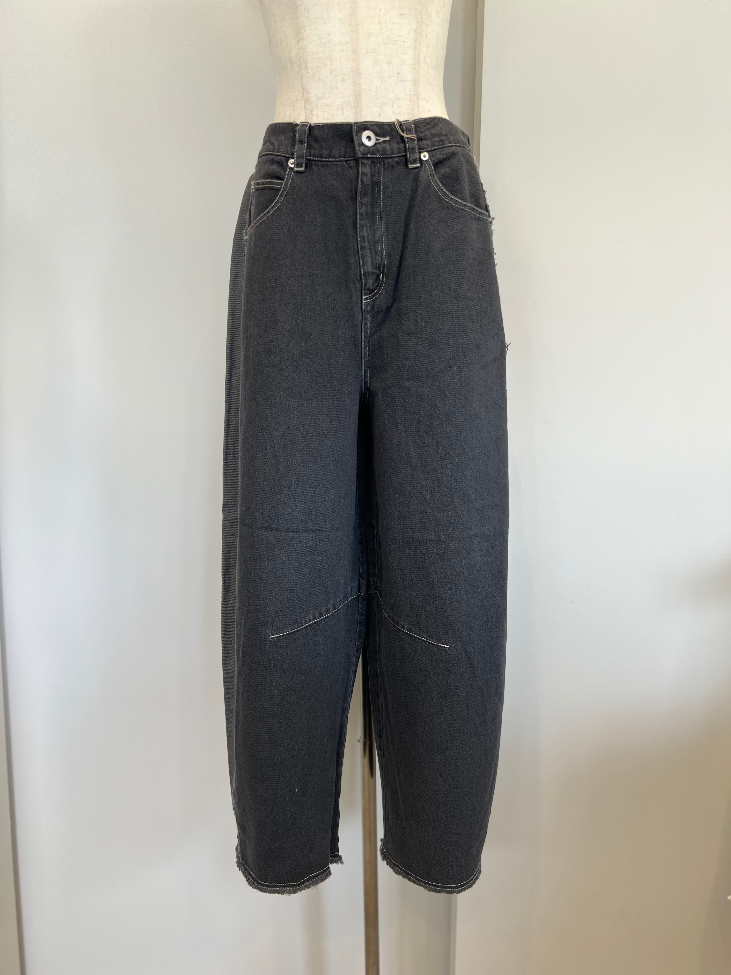 SELECT】バレルシルエット断ち切りラインデニムパンツ 34-0137 | MIEL