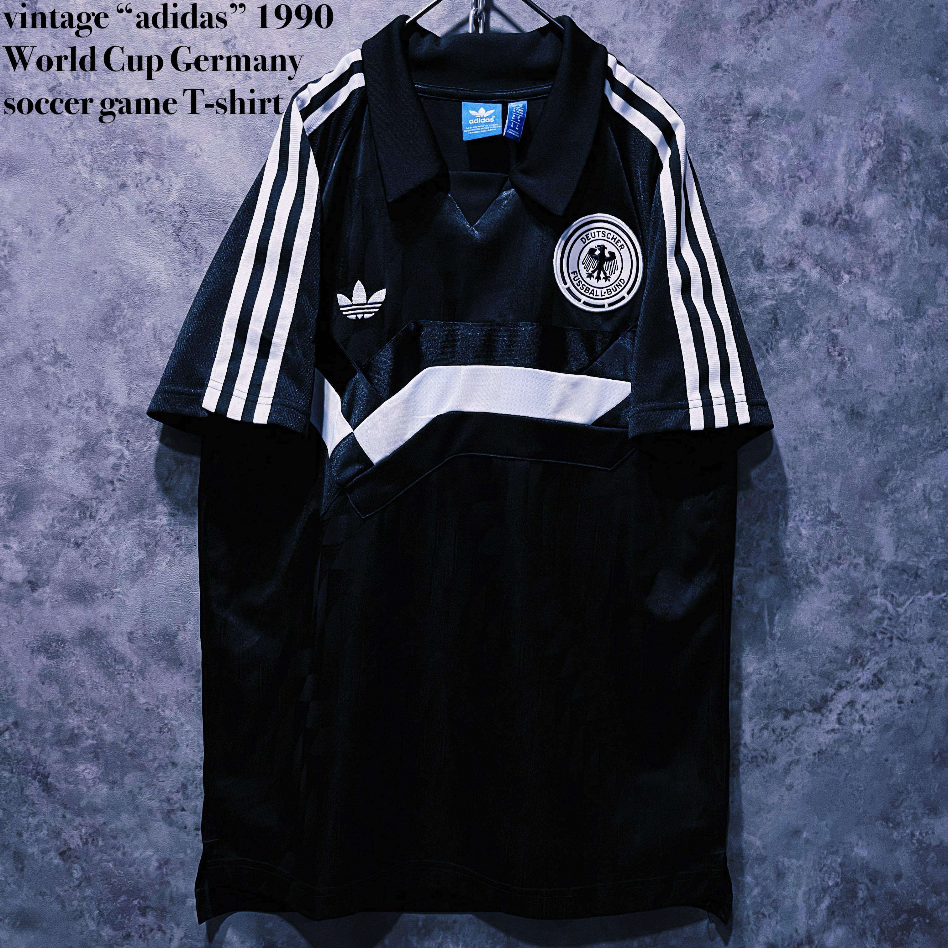 【doppio】vintage “adidas” 1990 World Cup Germany soccer game T-shirt