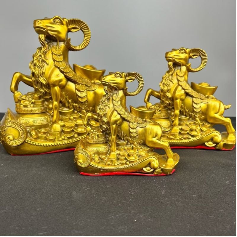 羊 置物 銅製 如意羊 領頭羊 三羊開泰 開運 風水 金運 商売繁盛 縁起物