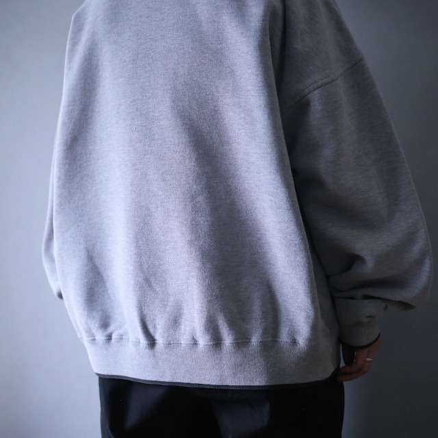 "刺繍×狼" one point design loose wide silhouette sweatshirt